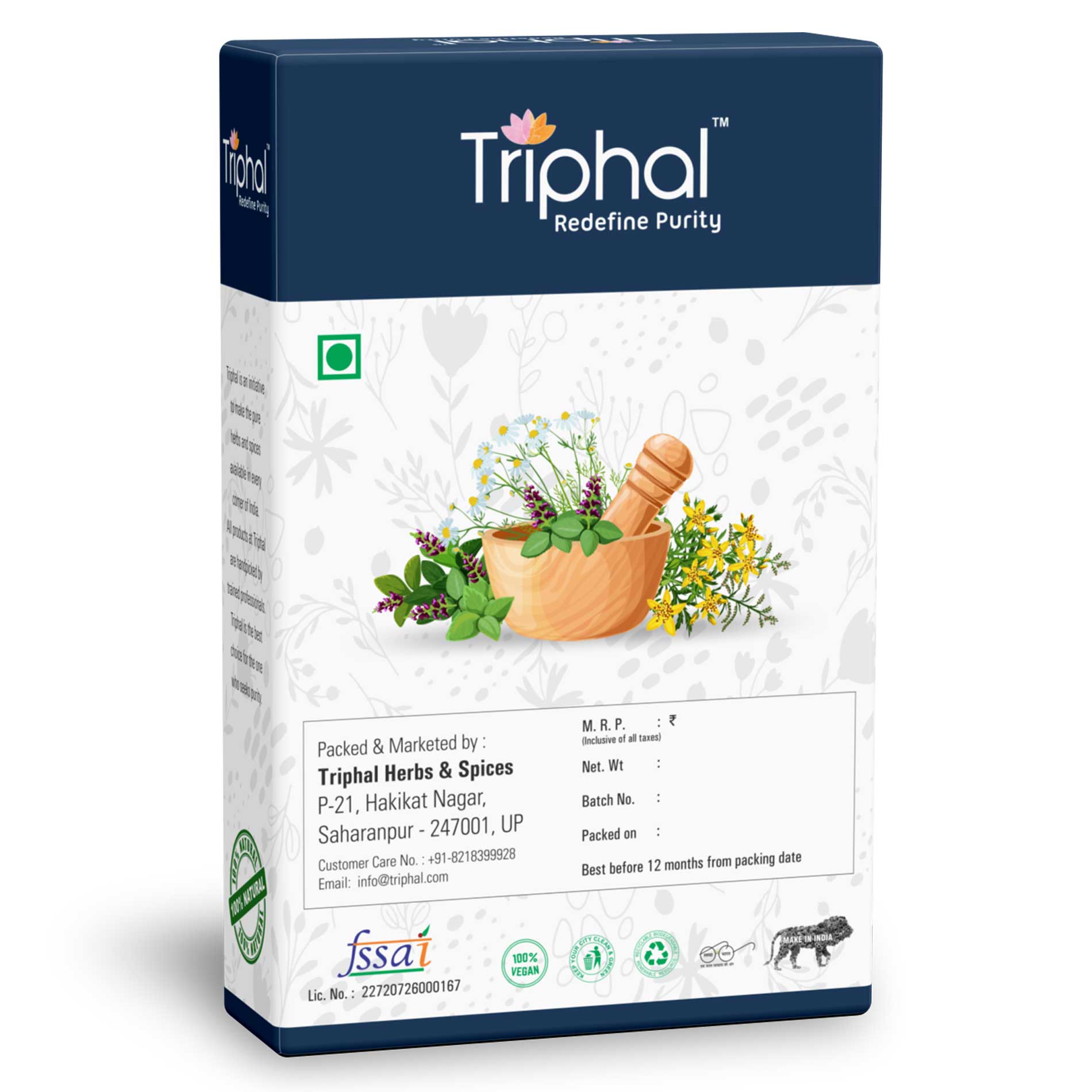 Triphal Moringa Gum Powder - Gond Sohjana Churn - Phool Supari